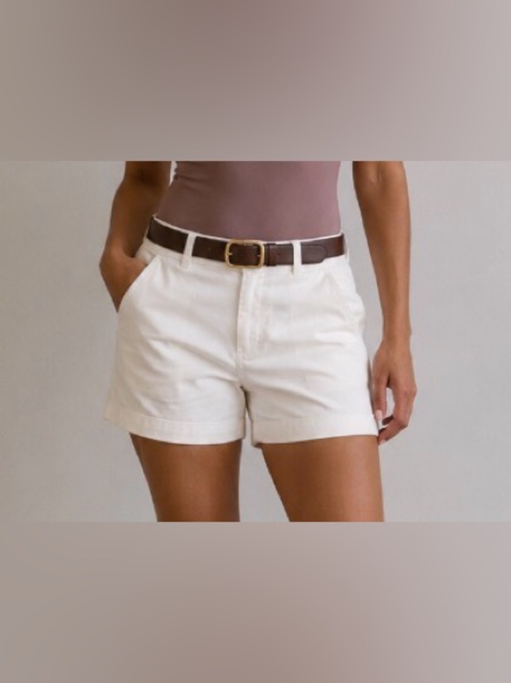 LOFT White Chino Mid Rise Cotton Shorts Size 10
